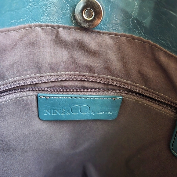 Nine WEST Women's HandBag Green  Size L Tote Chic Casual ‎ Y2K W16" x H11" x D5" - Picture 13 of 16